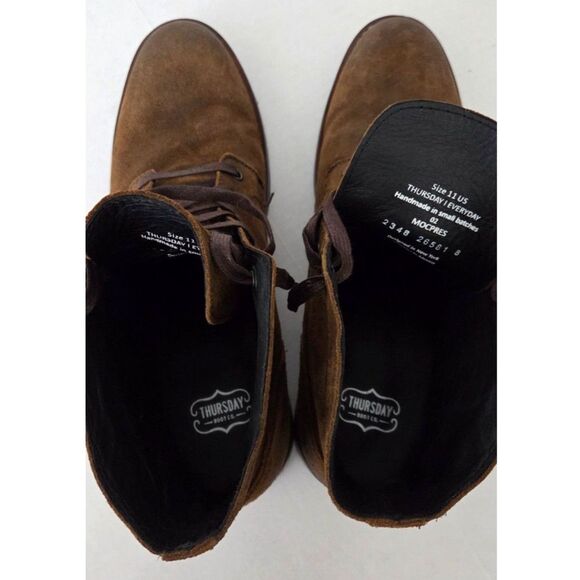 Thursday Boot Co President Mens Lace Up Ankle Boots Sz 11 Mocha Suede Plain Toe main image 5